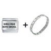  Girls  Rule Boys Drool Italian  Charm  Bracelet