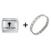Christian  Cross  Italian Charm Bracelet