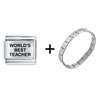 World's Best Teacher Combination Italian Charm Bracelet