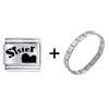  Sister   Heart  Italian Charm Bracelet FBT_L_P1279_STARTER