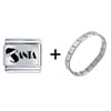  Santa  Name With  Hat  Italian Charm Bracelet
