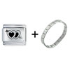 Laser  Hearts  Italian Charm Bracelet