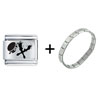 Tamborine Music  Celebration  Italian Charm Bracelet
