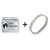  Just   Married  Italian Charm Bracelet FBT_L_P1376_STARTER