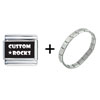Snowflake Custom Laser Black Combination Laser Italian Charm