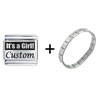 It'S A Girl Custom Laser Combination Laser Italian Charm