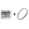 It's A Boy  Custom   Laser  Italian Charm Bracelet