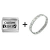 Custom Celebration  Present  2007 Laser  Italian   Charm  Bracelet