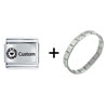Custom Heart And Wreath Custom Laser Italian Charm Bracelet