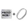 Proud Mom Laser  Italian  Charm Bracelet