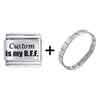 My B.F.F. Custom Laser Italian Charm Combination Italian Charm Bracelet