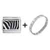 Zebras  Laser  Italian  Charm  Combination Bracelet