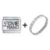 Love  Piano  Laser Italian Charm Bracelet