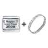  Holiday  Happy Leap Year 2008 Laser Italian Charm Bracelets  ... 