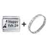  Celebration  Happy Feb.29 Laser Italian Charm Bracelets  ... 
