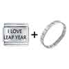  Celebration  I Love Leap Year Laser Italian Charm Bracelets  ... 