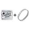 Phrase Lucky Charm Laser Italian Charm Bracelets  ... 