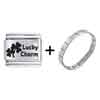 Phrase Lucky  Charm  Laser Italian  Charm   Bracelets   ... 
