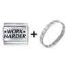 Professional Work Harder Laser Italian Charm Bracelets  ... 