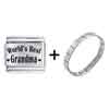 Family World's Best Grandma Laser Italian Charm Bracelets  ... 
