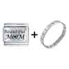 Family Beautiful  Mom  Laser Italian  Charm   Bracelets   ... 