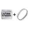 Phrase I'm So  Cool  Laser Italian Charm Bracelets  ... 