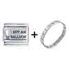 Words Hot Air  Balloon  Laser Italian Charm Bracelets  ... 