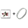 Snowman Snowboarder  Mega   Italian   Charm  Bracelet