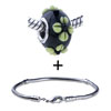 Kelly Texture Flower Murano Glass European  Bead   Bracelet   ... 
