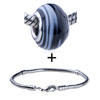 White Texture Dots  Blue  Translucent Bracelet Combination
