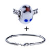  Blue  Dots And Brown Cross Bracelet Combination