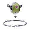 Red Texture Dots Murano Glass  European   Bead   Bracelet   ... 