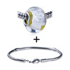 Silver Foil Spots Translucent  Murano  Glass European  Bead   ... 