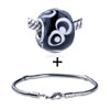 White Cartoon Eye Murano Glass European Bead Bracelet Combination