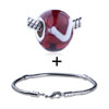 White Texture V Translucent Bracelet Combination