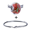 Green Seaweed Translucent  Murano   Glass  European  Bead   Bracelet   ... 