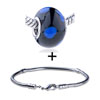 Blue Dots Murano Glass  European   Bead   Bracelet  Combination