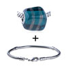 Golden Circle Translucent Murano Glass European  Bead   Bracelet   ... 