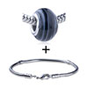 Blue And Brown Circle Murano  Glass  European  Bead  Bracelet  ... 