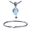 Blue Flower Murano Glass  European   Bead   Bracelet  Combination