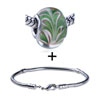 Pink Flower  Pattern  Translucent Murano  Glass  European Bead  ... 