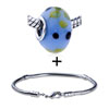 Yellow And Black Dots Murano  Glass  European  Bead  Bracelet  ... 