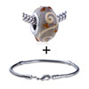 Chocolate Texture Swirl Murano Glass  European   Bead   Bracelet   ... 
