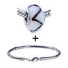 Brown Zigzag Line Murano Glass  European   Bead   Bracelet   ... 