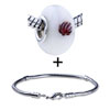 Red Fireworks  Murano   Glass  European  Bead   Bracelet  Combination
