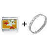 Pug Ice  Skater  Combination Italian Charm Bracelet