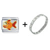 Kisser  Fish  Combination  Italian   Charm  Bracelet