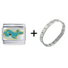 Blue  Whale  Combination Italian Charm Bracelet