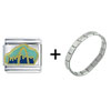 St Louis Gateway Arch Combination Italian Charm  Bracelet 