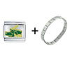 Green  Dragon  Head Combination Italian Charm Bracelet